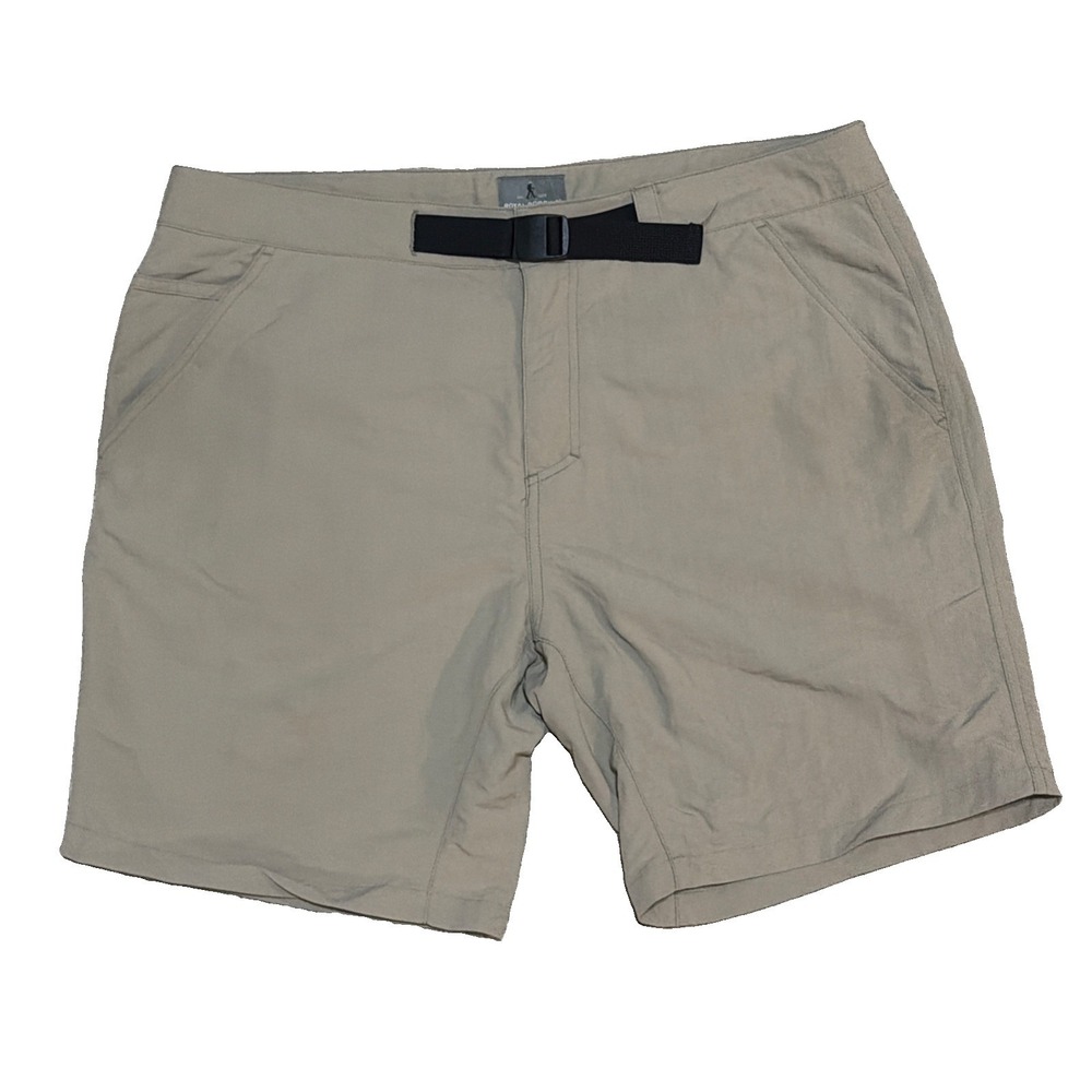 Royal Robbins Men's Beige 36x8 Belted Hike Outdoor Supplex Nylon Shorts